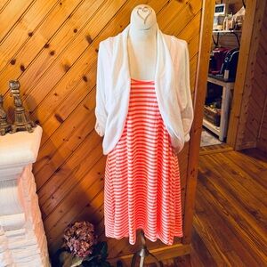 Kori Orange and White Striped Dress